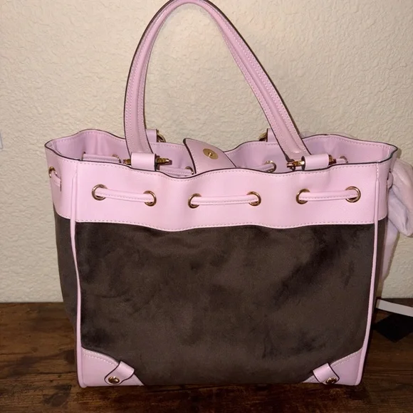 Juicy Couture Classic Scotty Daydreamer Tote Pink Brown Crown Crest Bag NWT Y2K - Picture 7 of 7